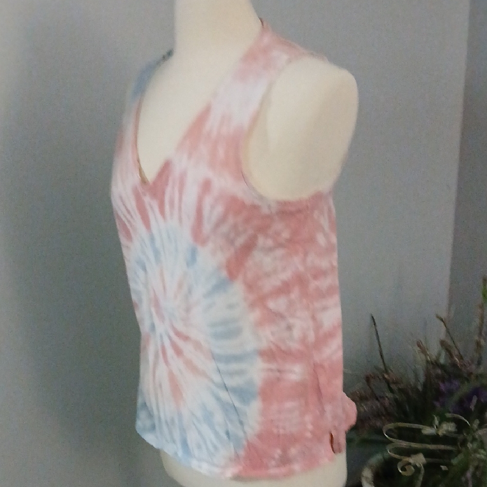 Old Navy Pink and Blue Tank Top Tie-Dye Style - Picture 3 of 6